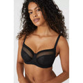 Black-Natural - Side - Gorgeous Womens-Ladies Geometric Mesh Non-Padded Bra (Pack of 2)
