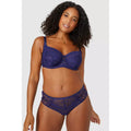 Purple - Side - Gorgeous Womens-Ladies Spotted Embroidered Midi Brief