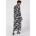 Monochrome - Back - Principles Womens-Ladies Floral Front Tie Kimono Sleeve Midi Dress