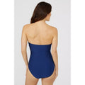 Navy - Back - Debenhams Womens-Ladies Textured Bandeau One Piece Swimsuit