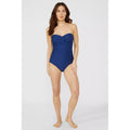 Navy - Lifestyle - Debenhams Womens-Ladies Textured Bandeau One Piece Swimsuit