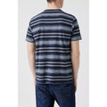 Blue - Back - Mantaray Mens Multi Stripe Textured T-Shirt