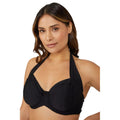 Black - Front - Gorgeous Womens-Ladies Sparkle Non-Padded Bikini Top