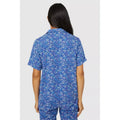 Bright Blue - Back - Debenhams Womens-Ladies Meadow Woven Revere Collar Pyjama Top