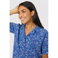 Bright Blue - Side - Debenhams Womens-Ladies Meadow Woven Revere Collar Pyjama Top