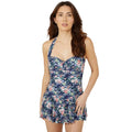 Navy - Front - Debenhams Womens-Ladies Floral Skirted One Piece Swimsuit