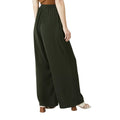 Khaki - Back - Maine Womens-Ladies Waist Tie Wide Leg Trousers