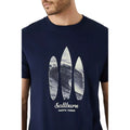 Navy - Side - Mantaray Mens Saltburn Surfboard T-Shirt