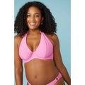 Pink - Side - Gorgeous Womens-Ladies Textured Non-Padded Bikini Top