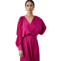 Pink - Side - Principles Womens-Ladies Wrap Batwing Sleeve Midi Dress