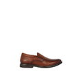 Tan - Back - Debenhams Mens Croft Leather Slip-on Wide Loafers