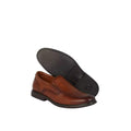 Tan - Side - Debenhams Mens Croft Leather Slip-on Wide Loafers