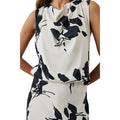 Monochrome - Side - Principles Womens-Ladies Leaf Print High-Neck Sleeveless Top