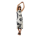 Monochrome - Front - Principles Womens-Ladies Leaf Print High-Neck Sleeveless Top