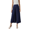 Navy - Front - Principles Womens-Ladies Pleated Shirred Wide Leg Trousers