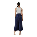 Navy - Back - Principles Womens-Ladies Pleated Shirred Wide Leg Trousers