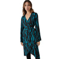 Teal - Side - Principles Womens-Ladies Abstract Wrap Dress