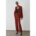 Terracotta - Front - Principles Womens-Ladies High Waist Wide Leg Suit Trousers