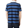 Blue - Back - Maine Mens Block Stripe Textured Short-Sleeved Polo Shirt