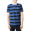 Blue - Front - Maine Mens Block Stripe Textured Short-Sleeved Polo Shirt