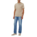 Blue - Side - Maine Mens Stone Wash Straight Jeans