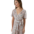 Blush - Lifestyle - Principles Womens-Ladies Floral Wrap Flared Dress