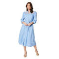 Powder Blue - Front - Principles Womens-Ladies Lace Yoke Belt Midi Dress