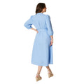 Powder Blue - Back - Principles Womens-Ladies Lace Yoke Belt Midi Dress