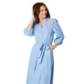 Powder Blue - Side - Principles Womens-Ladies Lace Yoke Belt Midi Dress