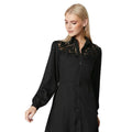 Black - Side - Principles Womens-Ladies Lace Detail Button-Down Midi Dress