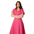 Pink - Side - Principles Womens-Ladies Linen Blend Pleated Midi Dress