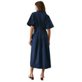 Navy - Back - Principles Womens-Ladies Poplin Midi Shirt Dress