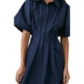 Navy - Lifestyle - Principles Womens-Ladies Poplin Midi Shirt Dress