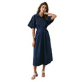 Navy - Front - Principles Womens-Ladies Poplin Midi Shirt Dress