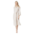 Taupe - Front - Principles Womens-Ladies Stripe Belt Midi Shirt Dress