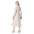 Taupe - Back - Principles Womens-Ladies Stripe Belt Midi Shirt Dress