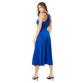 Blue - Back - Principles Womens-Ladies Pleated Jersey Halter Neck Maxi Dress