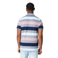 Rose - Back - Maine Mens Barbados Stripe Polo Shirt