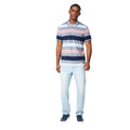 Rose - Side - Maine Mens Barbados Stripe Polo Shirt