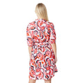 Pink - Back - Principles Womens-Ladies Paisley Petite Puff Sleeve Mini Dress