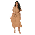 Camel - Front - Principles Womens-Ladies Belt Petite Shirt Dress