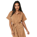 Camel - Side - Principles Womens-Ladies Belt Petite Shirt Dress