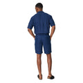 Navy - Back - Maine Mens Linen Blend Shorts