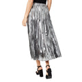 Silver - Back - Principles Womens-Ladies Foil Pleated Midi Skirt