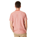 Tomato Red - Back - Maine Mens Stripe Reverse Loop Back T-Shirt