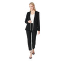 Black - Side - Principles Womens-Ladies Pipe Detail Collarless Blazer