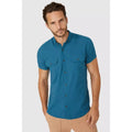 Navy - Lifestyle - Mantaray Mens Textured Slub Short-Sleeved Shirt