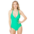 Bright Green - Front - Gorgeous Womens-Ladies Plunge Plunge One Piece Swimsuit