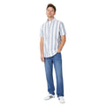 Blue - Lifestyle - Maine Mens Shadow Stripe Oxford Short-Sleeved Shirt