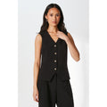 Black - Front - Principles Womens-Ladies Button-Down Waistcoat